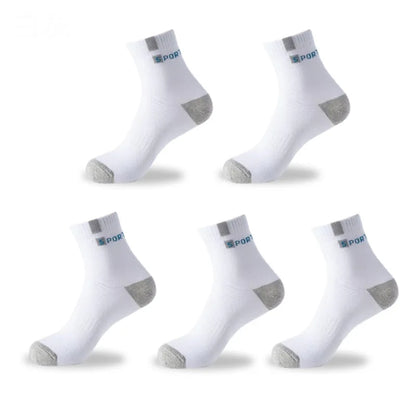 Chaussettes de sport respirantes et hautement élastiques en coton pour hommes