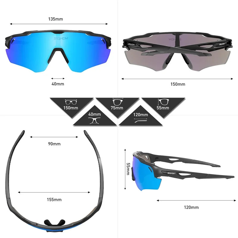 Lunettes de soleil de cyclisme polarisées photochromiques UV400 - Protection pour hommes et femmes