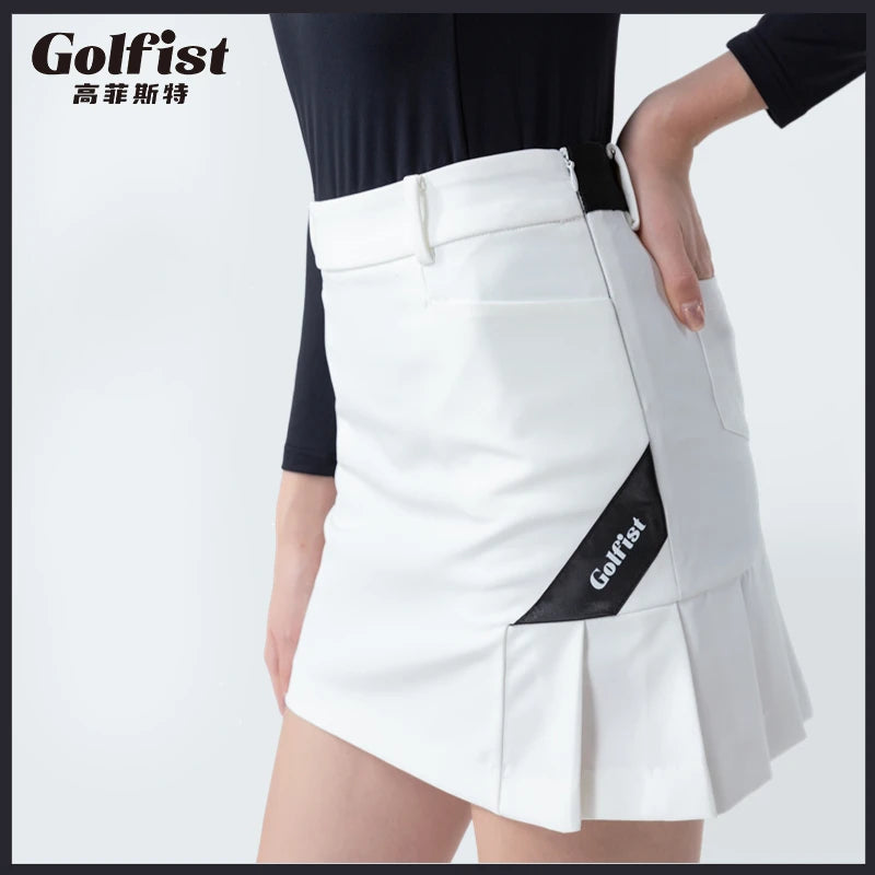 Jupe de golf plissée taille haute coupe slim