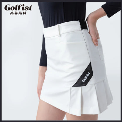 High Waist Slim Fit Pleated Golf Skirt