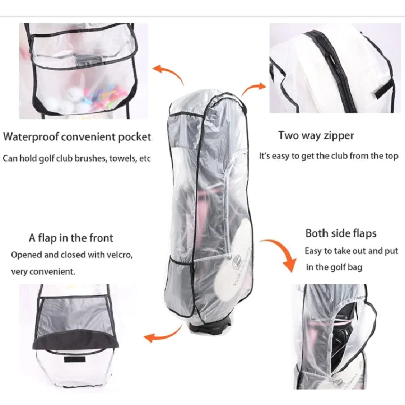 Housse de pluie transparente pour sac de golf imperméable