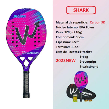 Camewin 3K Carbon Beach Tennis Racket