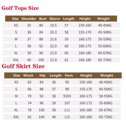 Women's Golf Suit - Fast Dry Slim T-Shirt & Breathable Golf Skirt