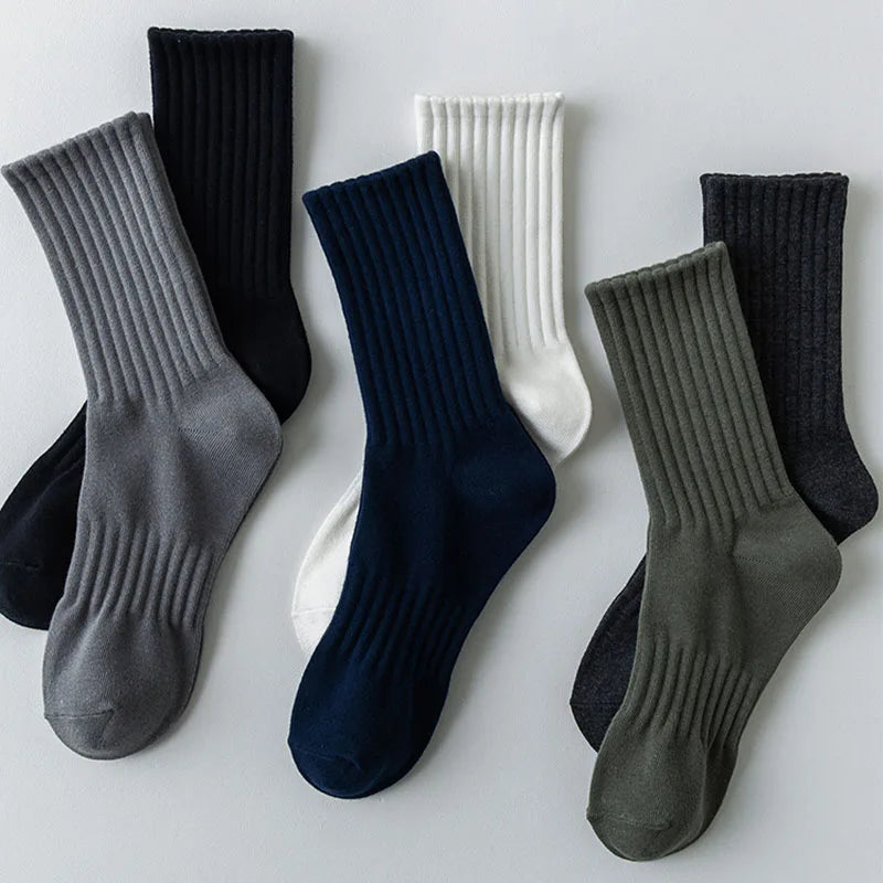 Chaussettes respirantes de couleur unie pour hommes