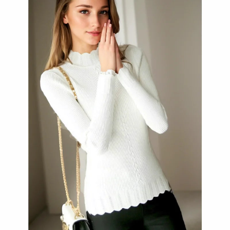 Korean Slim Elastic Knit Women's Sweater