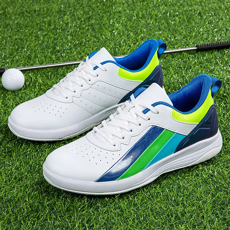 Chaussures de golf imperméables et vibrantes avec pointes antidérapantes