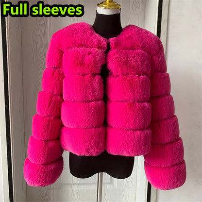 Luxurious Faux Fox Fur Fluffy Jacket