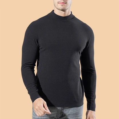 Pull chaud à col montant pour hommes, hiver chaud