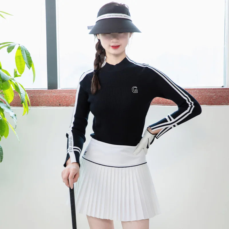 Vêtements de golf pour femmes - Chemise pull tricotée