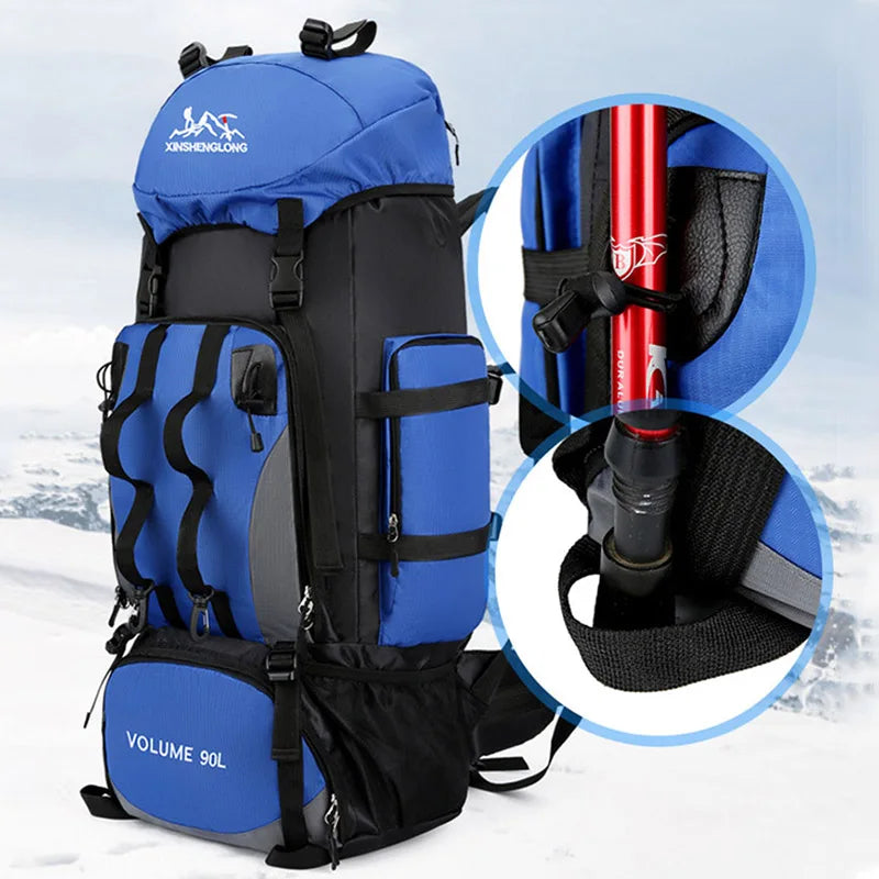 90L Waterproof Hiking Backpack - Sports Bags