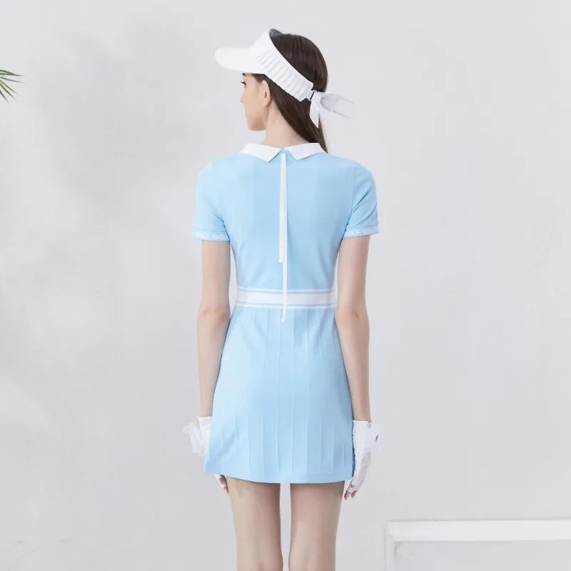 Robe de golf à taille tricotée pour femmes