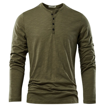 T-shirt pour hommes à col Henley de haute qualité