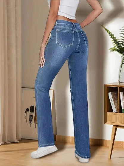 New Winter Stretch Plush Warm Straight Jeans for Women