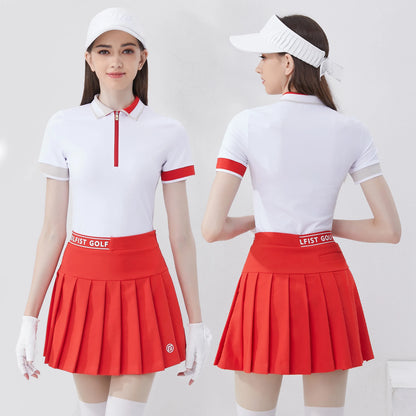 Golf New Ladies Golf Wear - Polo Shirt with Zipper