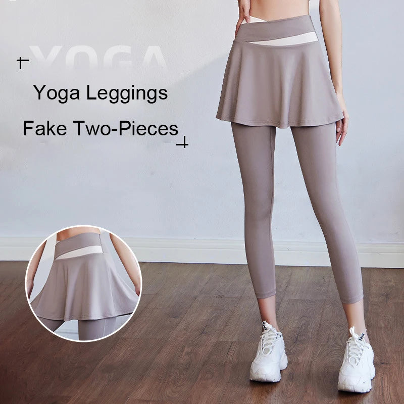 Leggings mit überkreuztem Bund und Rock für Yoga und Golf