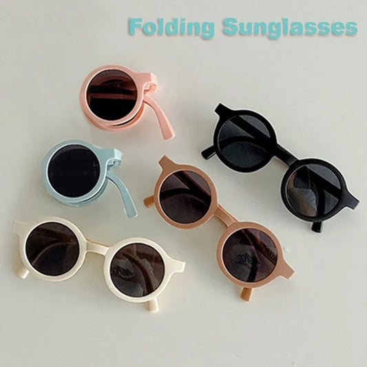 Foldable Round Kids Sunglasses for Children