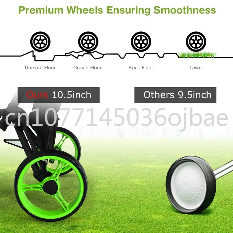 3-Rad-Golf-Schiebewagen, zusammenklappbarer Golf-Trolley