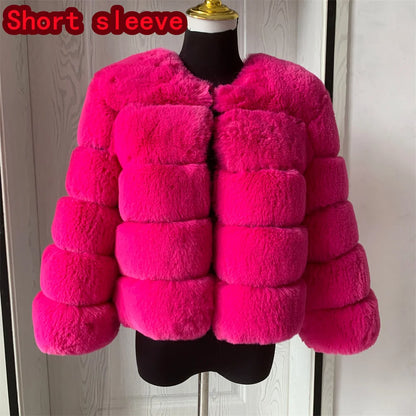 Luxurious Faux Fox Fur Fluffy Jacket