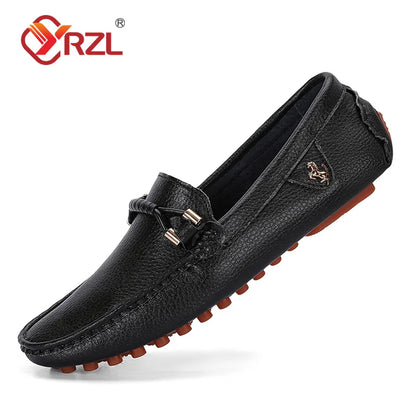 YRZL Mocassins Hommes Chaussures en Cuir Faites à la Main Chaussures de Conduite décontractées Chaussures à enfiler Chaussures de Luxe Confortables Mocassins Chaussures pour Hommes Grande Taille 37-48