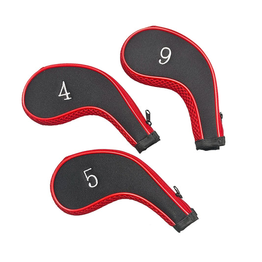 Numeric Letters Golf Iron Head Covers Zipper Protective