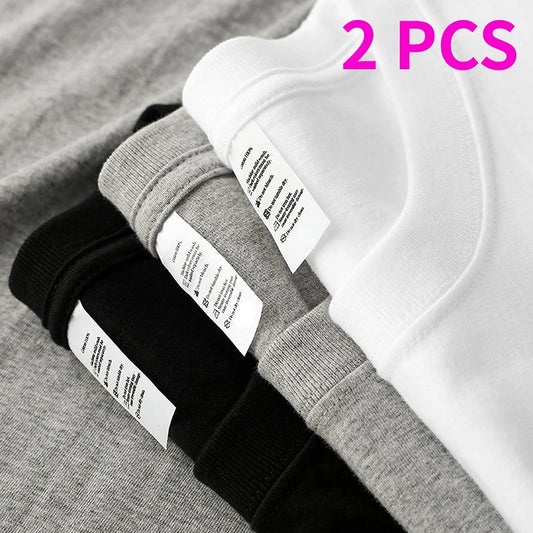 2-Pack Solid Color Cotton T-Shirts for Couples