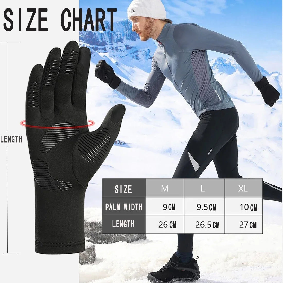 Thermal Touch Screen Ski Gloves for Men & Women