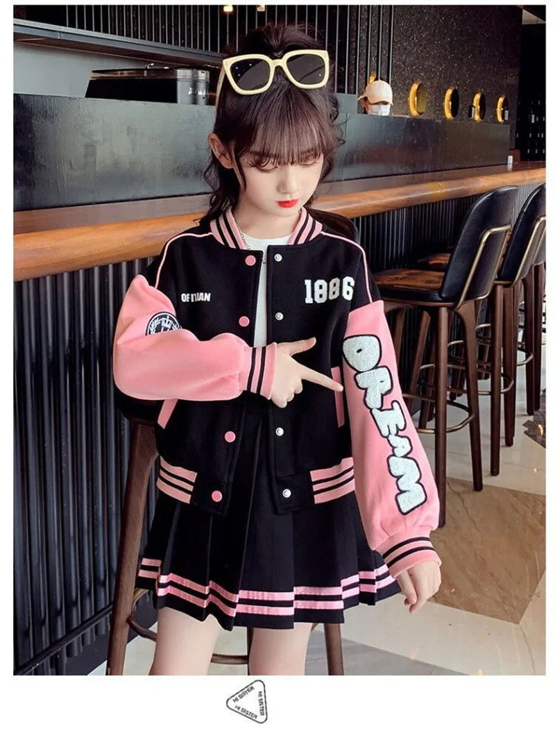 Junior Girls Baseball Suit 2 Pieces Student Set