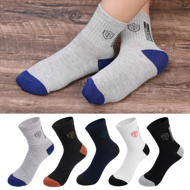 5Pairs Breathable Cotton Sports Socks - Winter Men Socks