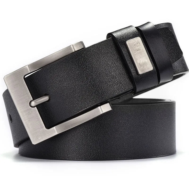 Genuine Leather Men's Belt - Metal Buckle