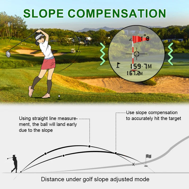 Télémètre laser de golf longue distance avec alerte par vibration