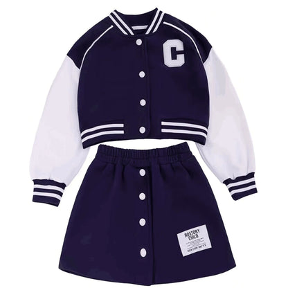 Junior Kids Baseball Uniform Suit  Splicing Letter Jacket
