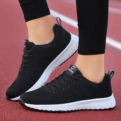 Lässige, atmungsaktive Mesh-Sneaker zum Schnüren für Damen