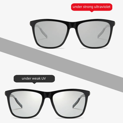 Photochromic Polarized Square Classic Driving sunglasses