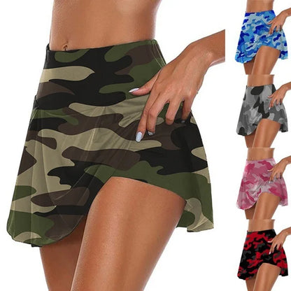 Short camouflage taille haute pour femme