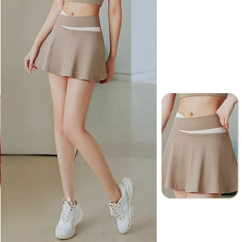 Aiithuug Crisscross Waist Golf Skirt