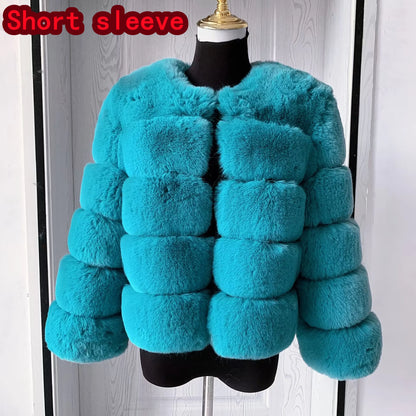 Luxurious Faux Fox Fur Fluffy Jacket