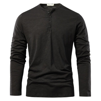 High Quality Henley Neck Men's T-Shirt