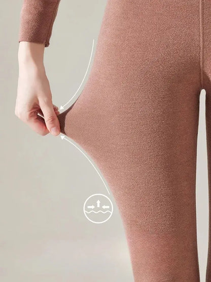 Leggings d'automne chauds rembourrés taille haute en velours