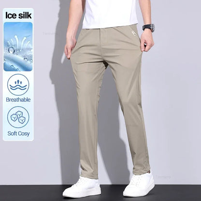 High Elasticity Ice Silk Men's Summer Pants