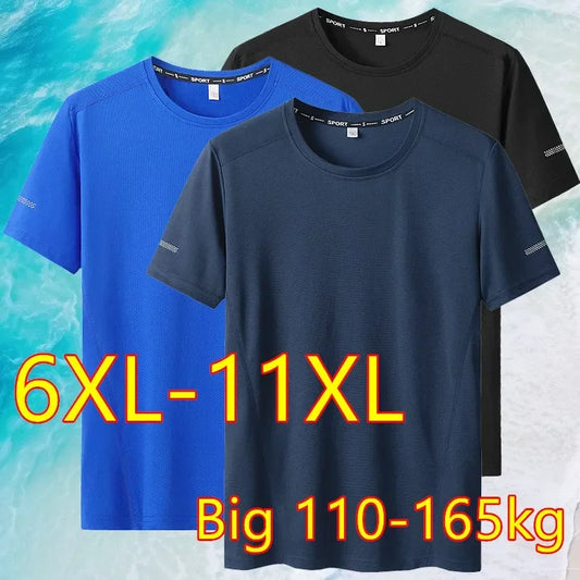 Plus Size 9XL Quick Drying T-Shirt for Men