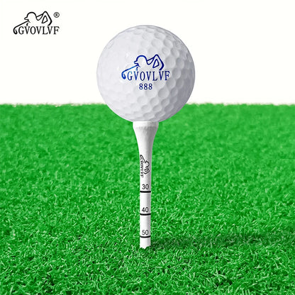50 Pieces Bamboo Golf Degree Scale White Golf Tees