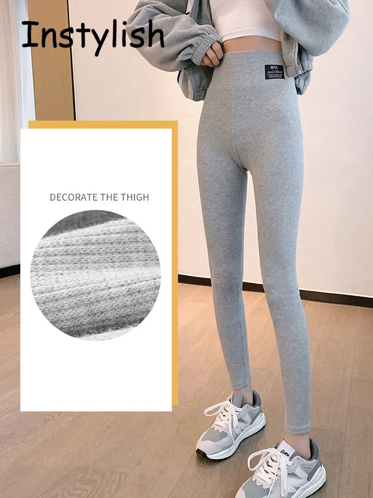 Legging de sport côtelé taille haute pour femme