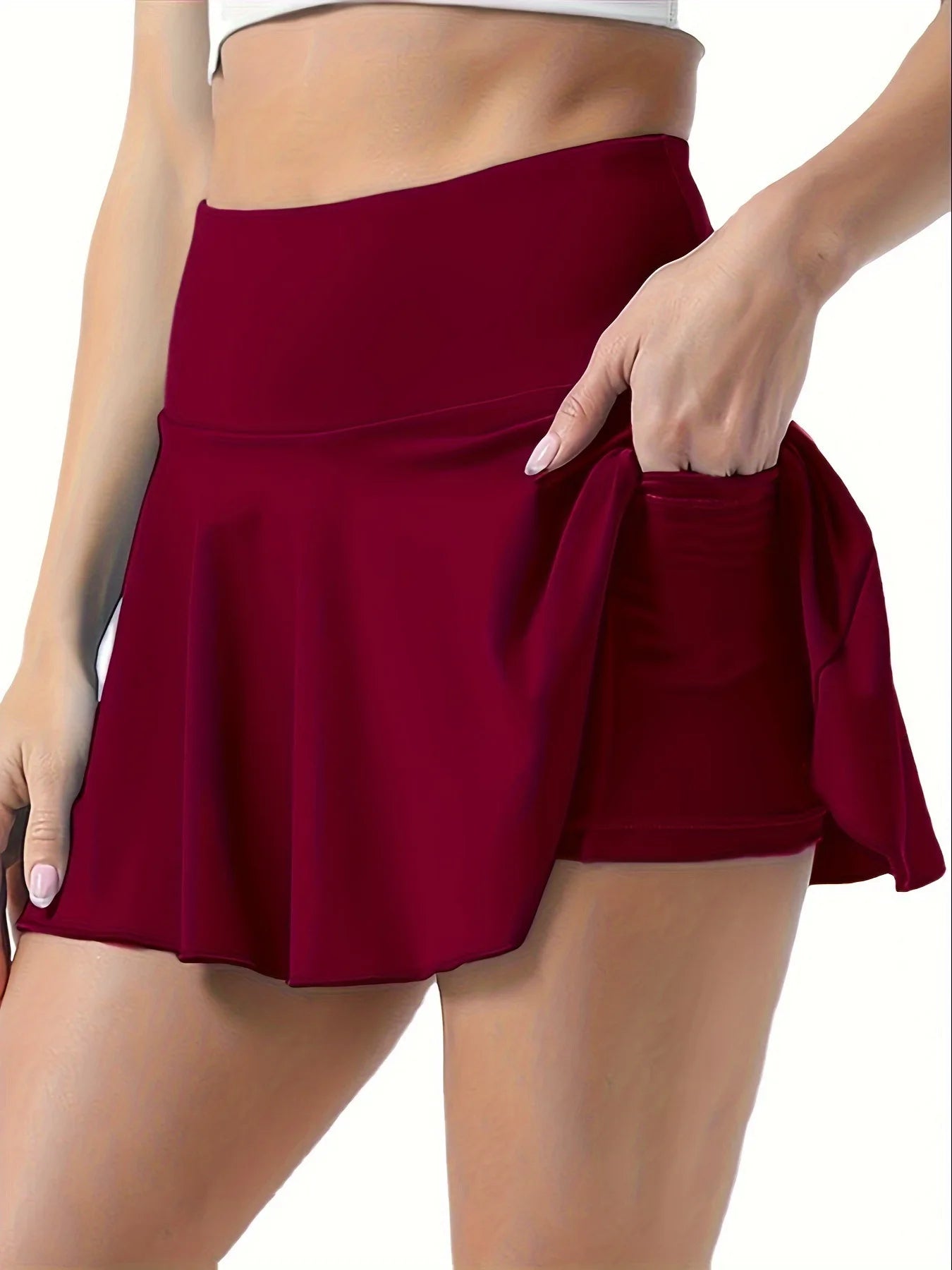 Tennis-Skort mit hoher Taille für Yoga, Golf, Fitness