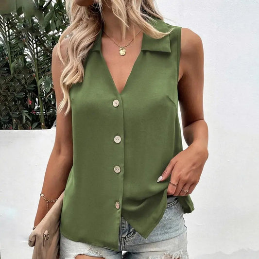 Women's Silk V-Neck Oversize Tank