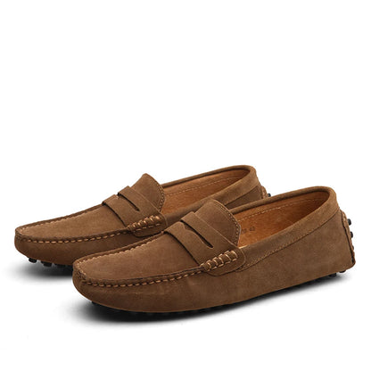 Hochwertige Wildleder-Freizeitschuhe für Herren, leichte, rutschfeste Herren-Fahrschuhe, Slip-On-Flats, Halbschuhe, Lederschuhe, 10 Farben, Größe 38–49