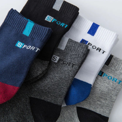 Chaussettes de sport respirantes et hautement élastiques en coton pour hommes