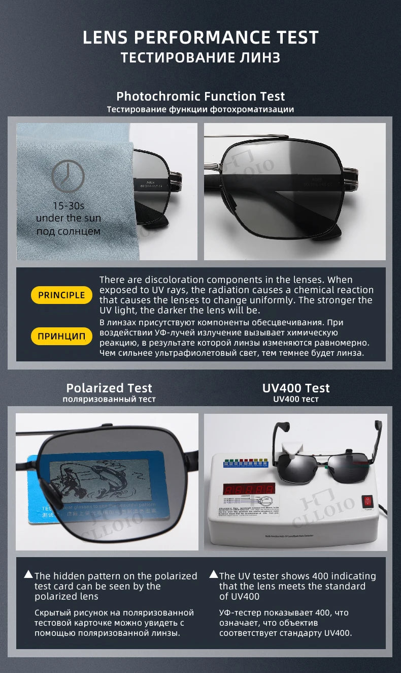 Photochrome polarisierte Fahrsport-Sonnenbrille