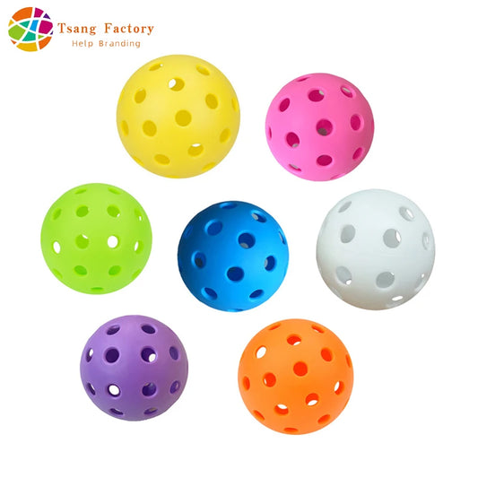 Lot de 6 balles de pickleball colorées pour l'extérieur, 40 trous