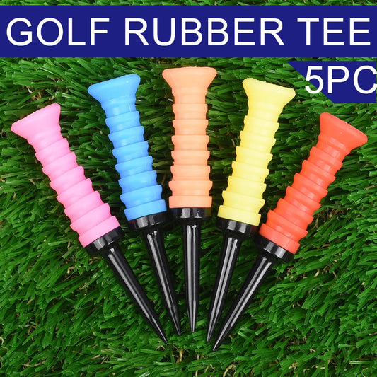 5Pcs High-Quality Golf Rubber Tee - Elastic Ball Holder