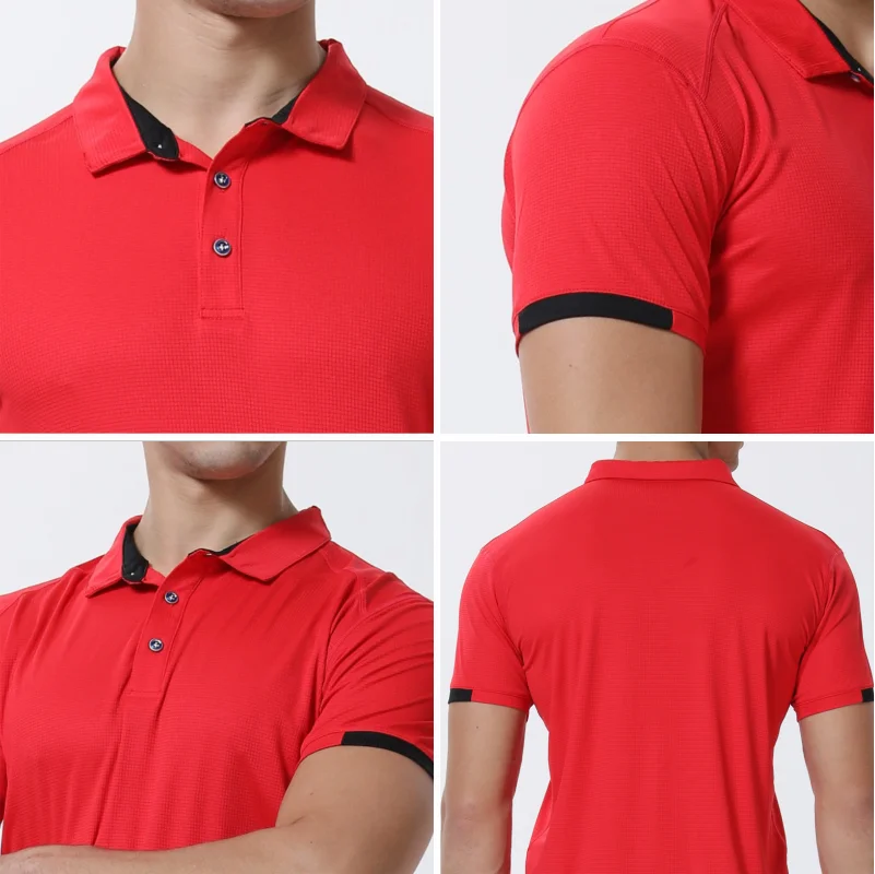 Atmungsaktives, schnell trocknendes, kurzärmliges Herren-Golfshirt